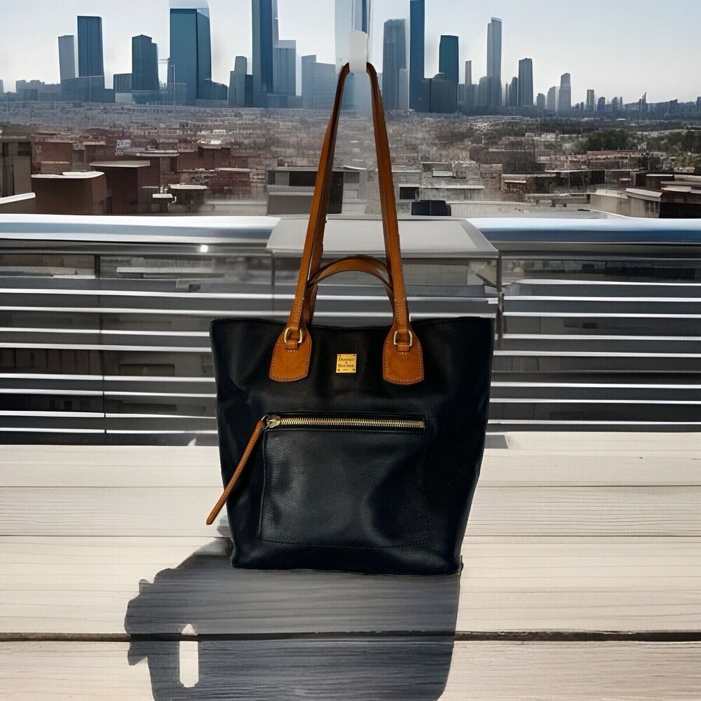 Dooney &โ Bourke Morgan Saddle Shoulder Bag Black Brown Leather